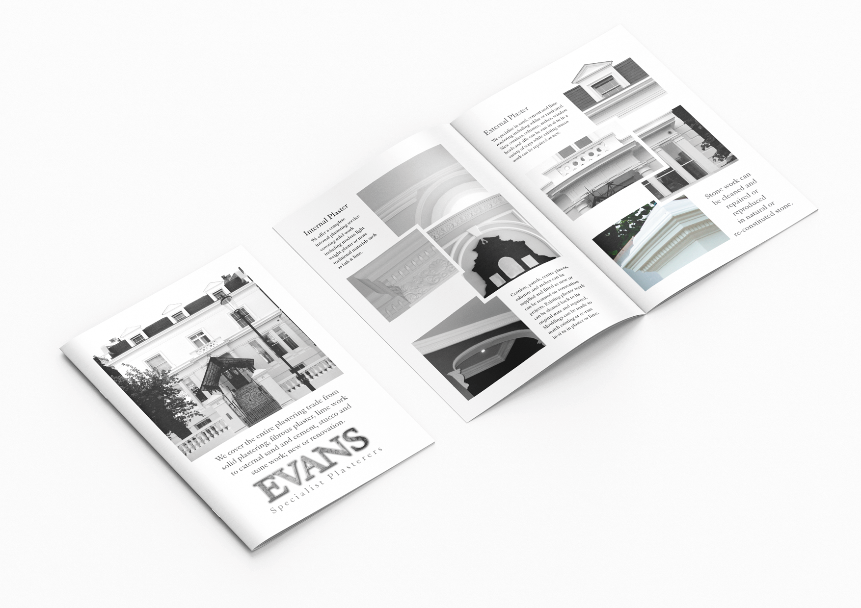 Evans Specialist plasterers flyer/booklet