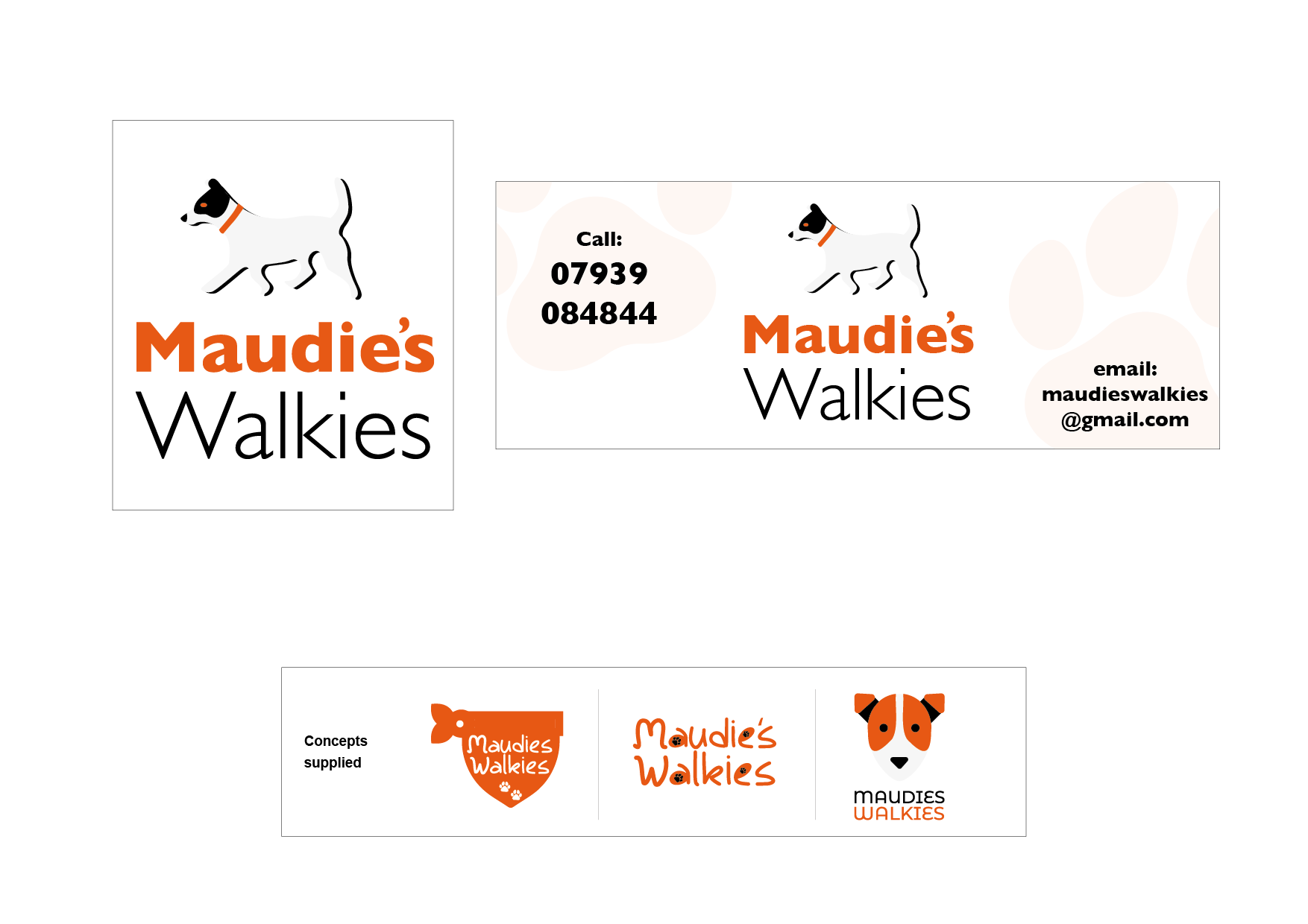 Maudies Walkies - Logo and Social Media Banner